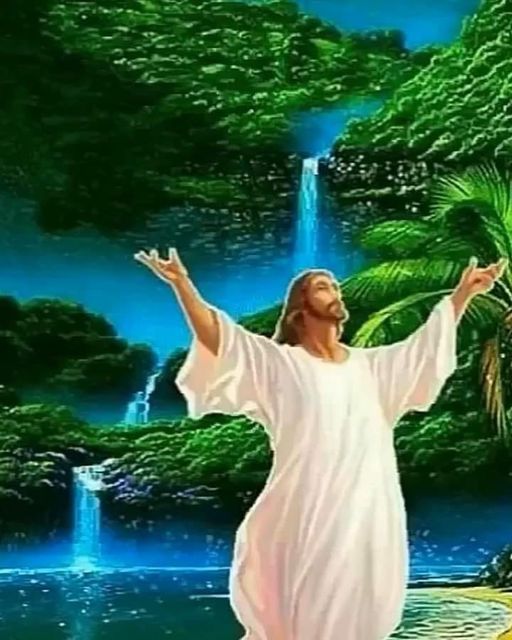 Jesus na cachoeira